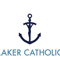 Laker Catholic logo with Jesus on the cross and anchor